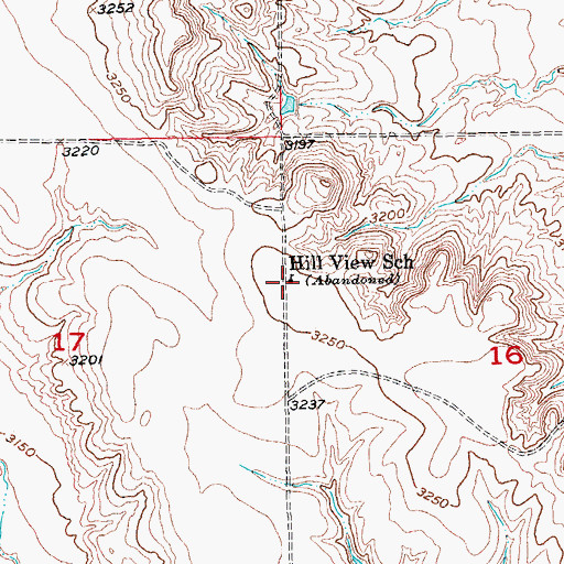 Topographic Map of Hill View School, SD