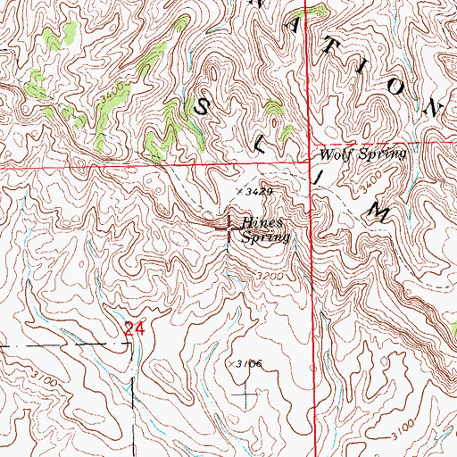 Topographic Map of Hines Spring, SD