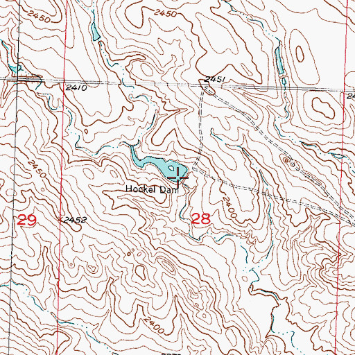 Topographic Map of Hockel Dam, SD