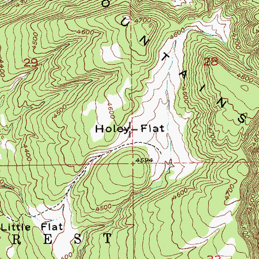 Topographic Map of Holey Flat, SD