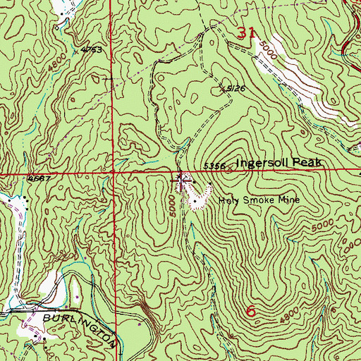 Topographic Map of Holy Smoke Mine, SD