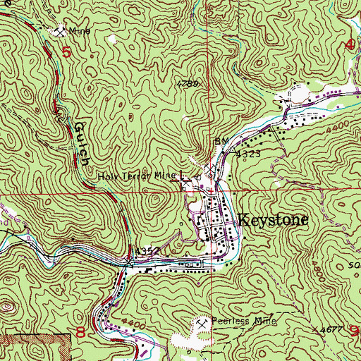 Topographic Map of Holy Terror Mine, SD