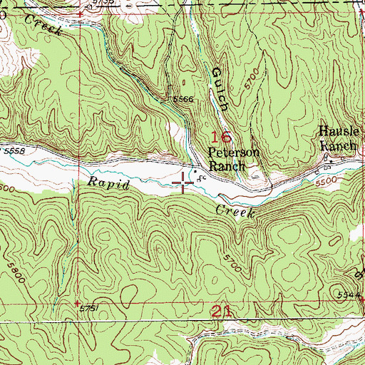 Topographic Map of Hop Creek, SD