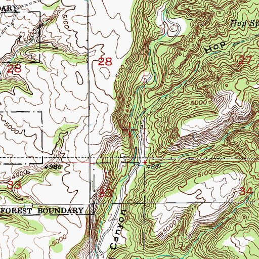 Topographic Map of Hop Draw, SD