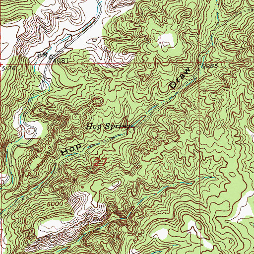 Topographic Map of Hop Spring, SD