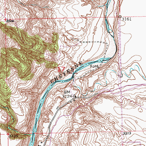 Topographic Map of Horse Camp Draw, SD
