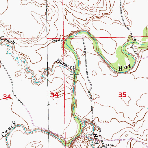 Topographic Map of Horse Creek, SD