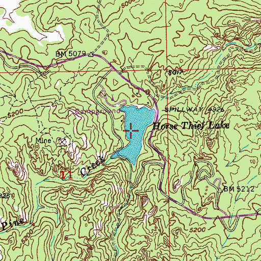 Topographic Map of Horse Thief Lake, SD