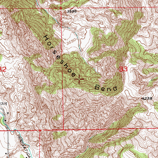 Topographic Map of Horseshoe Bend, SD