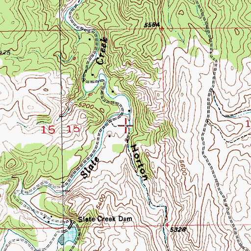 Topographic Map of Horton Gulch, SD