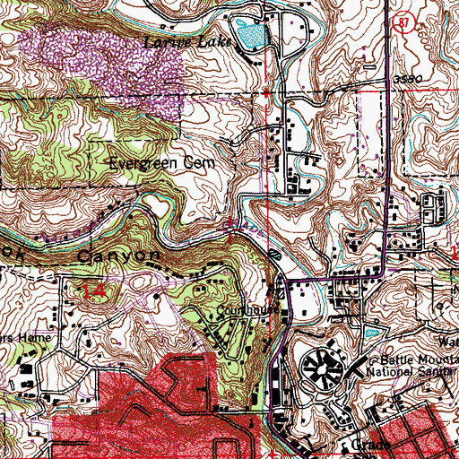 Topographic Map of Hot Brook Canyon, SD