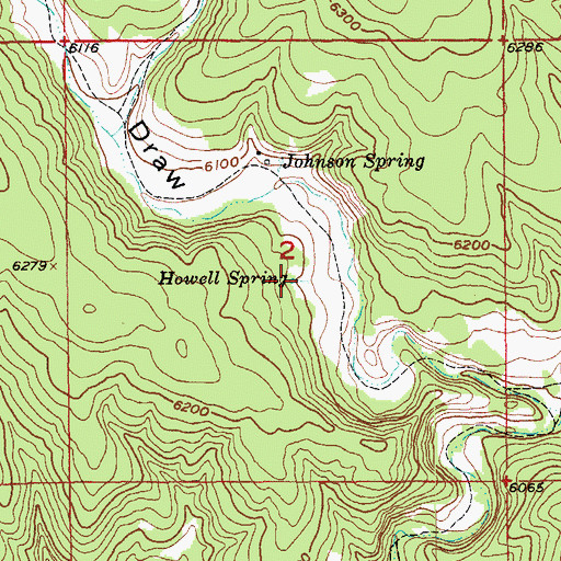Topographic Map of Howell Spring, SD