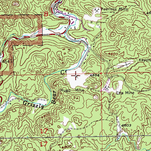 Topographic Map of Hugo Mine, SD