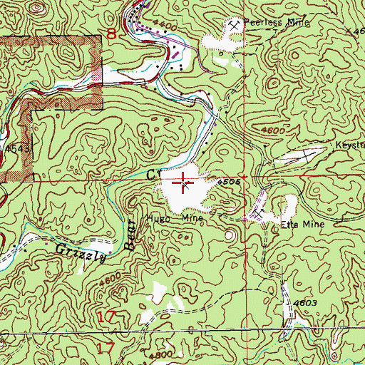 Topographic Map of Hugo Mine, SD