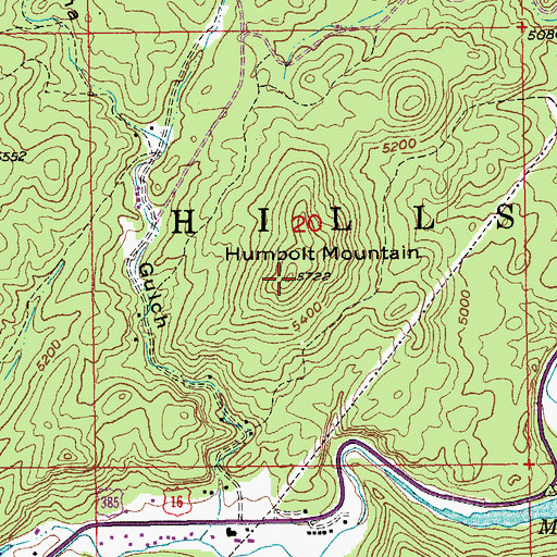 Topographic Map of Humbolt Mountain, SD