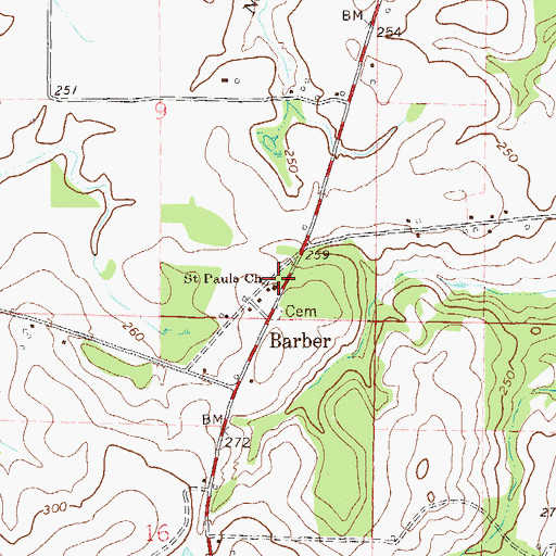 Topographic Map of Saint Pauls Church, AL