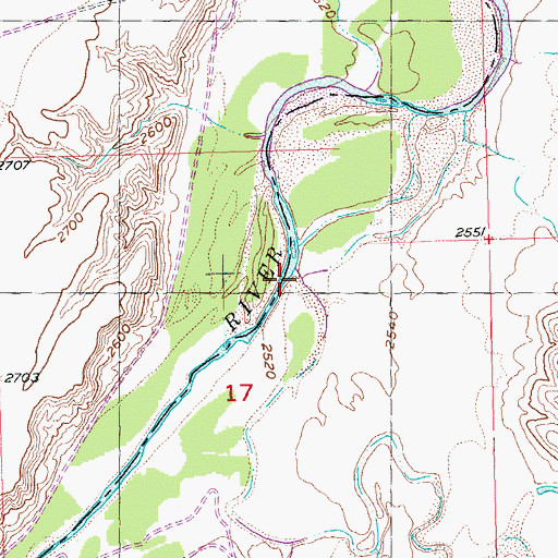 Topographic Map of Indian Creek, SD