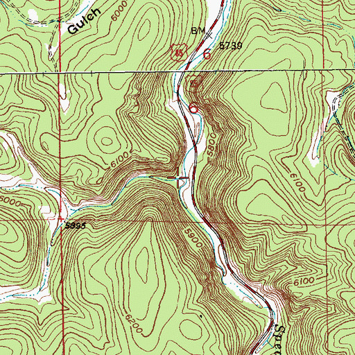 Topographic Map of Intake Gulch, SD