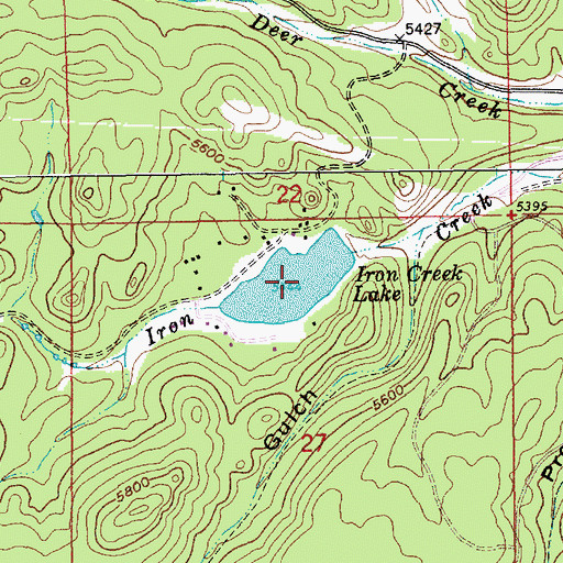 Topographic Map of Iron Creek Lake, SD