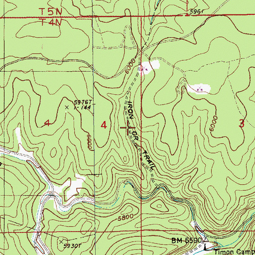 Topographic Map of Iron Creek Trail, SD
