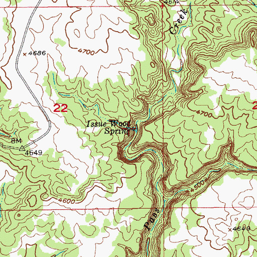 Topographic Map of Issue Wood Spring, SD
