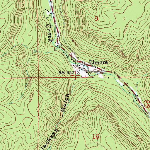 Topographic Map of Jackass Gulch, SD