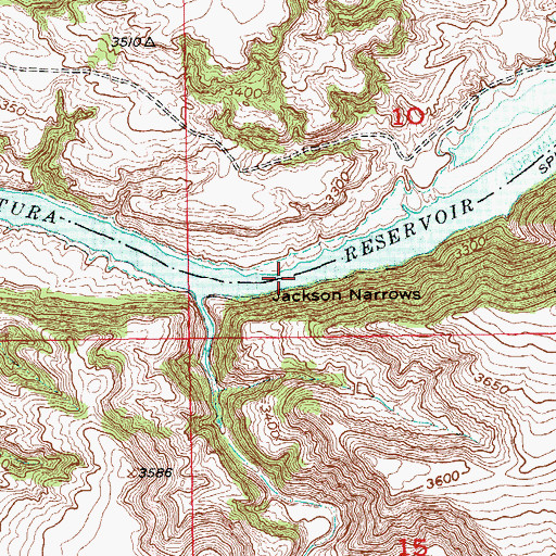 Topographic Map of Jackson Narrows, SD