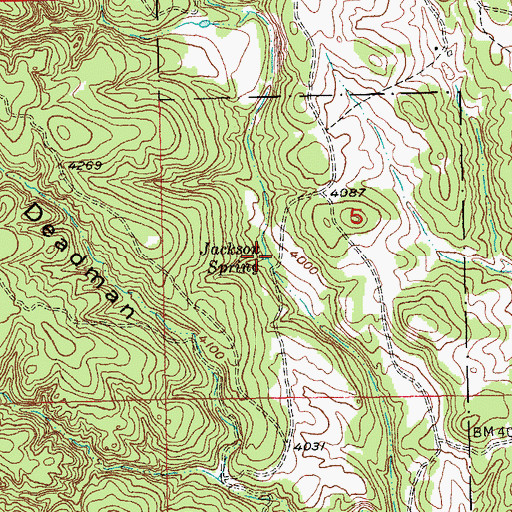 Topographic Map of Jackson Spring, SD