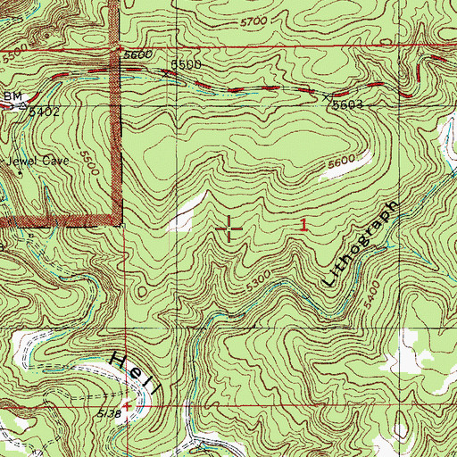Topographic Map of Jewel Cave National Monument, SD