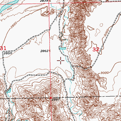 Topographic Map of Jim Wilson Canyon, SD