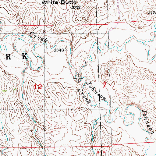 Topographic Map of Middle Fork Sage Creek, SD