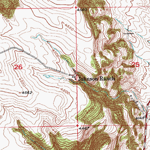 Topographic Map of Johnson Ranch, SD