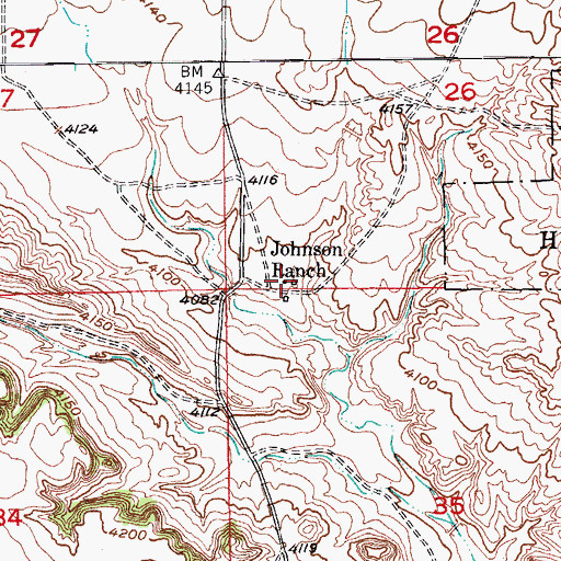 Topographic Map of Johnson Ranch, SD