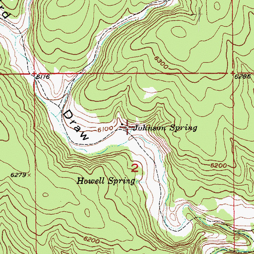 Topographic Map of Johnson Spring, SD