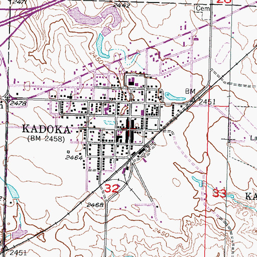 Topographic Map of Kadoka, SD
