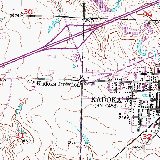 Topographic Map of Kadoka Junction, SD