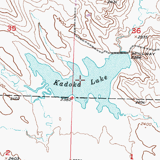 Topographic Map of Kadoka Lake, SD