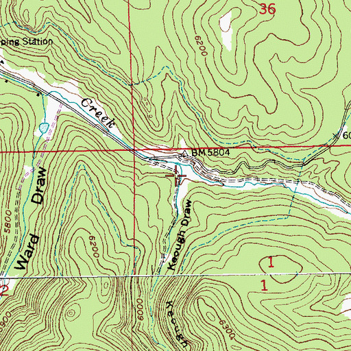 Topographic Map of Keough Draw, SD
