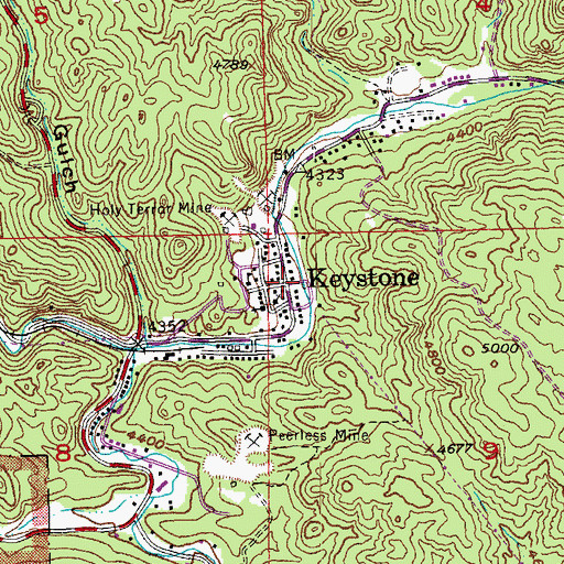 Topographic Map of Keystone, SD