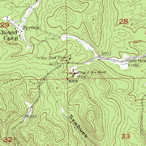 Topographic Map of King of the West Mine, SD