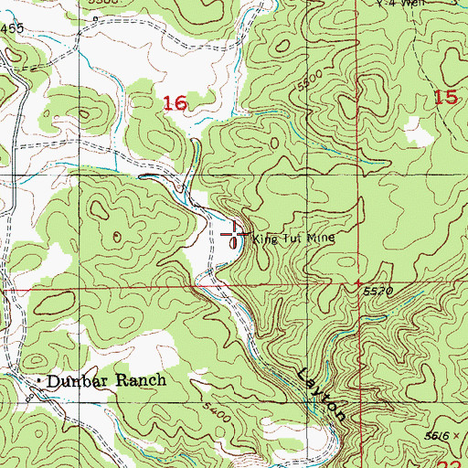 Topographic Map of King Tut Mine, SD