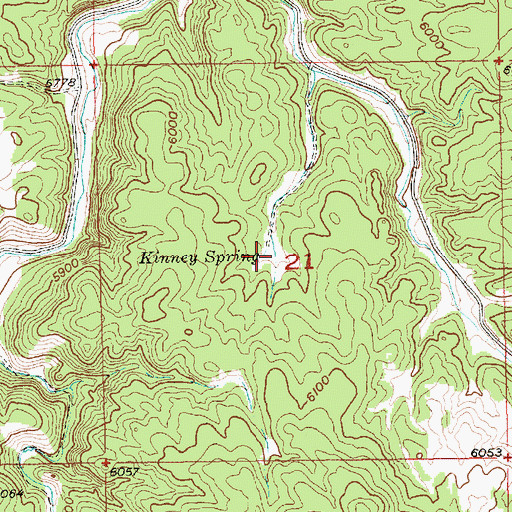 Topographic Map of Kinney Spring, SD