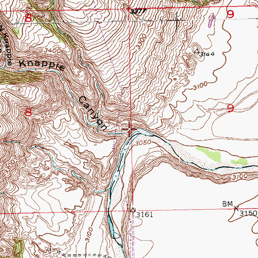 Topographic Map of Knapple Canyon, SD