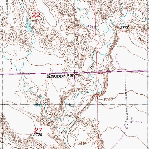 Topographic Map of Knuppe School, SD