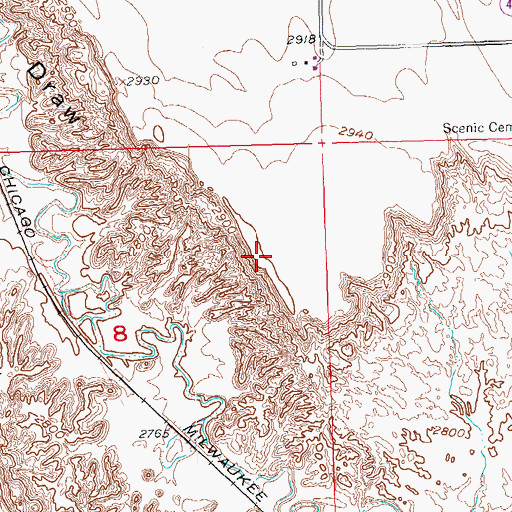 Topographic Map of Kube Table, SD