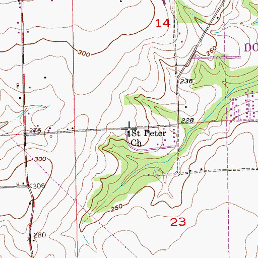 Topographic Map of Saint Peter Church, AL