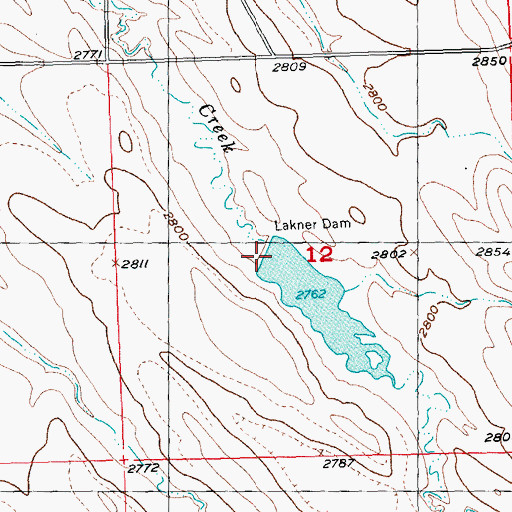 Topographic Map of Lakner Dam, SD