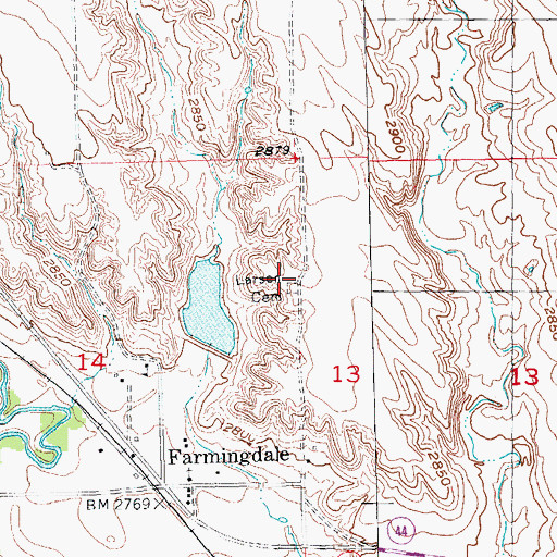 Topographic Map of Larsen Cemetery, SD