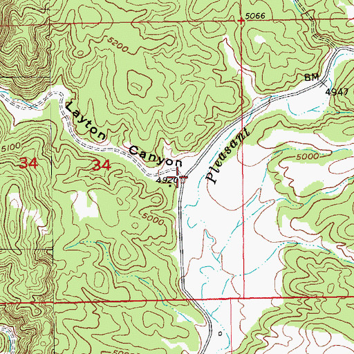 Topographic Map of Layton Canyon, SD