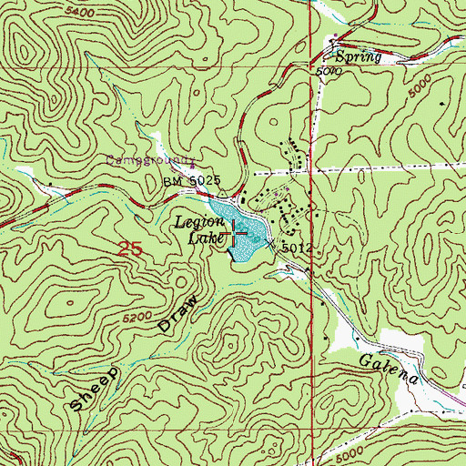 Topographic Map of Legion Lake, SD